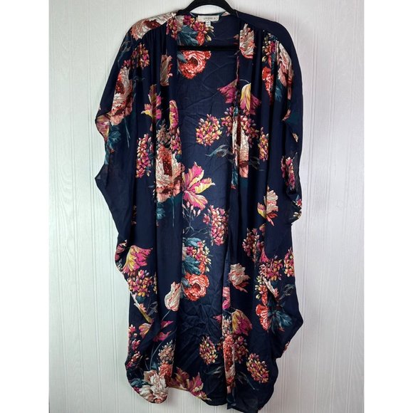 Umgee‎ plus Navy Floral Kimono 1XL - Picture 1 of 6